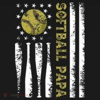 Distressed USA American Flag Softball Papa Father's Day Apron thumb 3