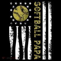 Distressed USA American Flag Softball Papa Father's Day Coffee Mug thumb 5