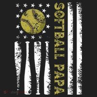 Distressed USA American Flag Softball Papa Father's Day Beanie thumb 2