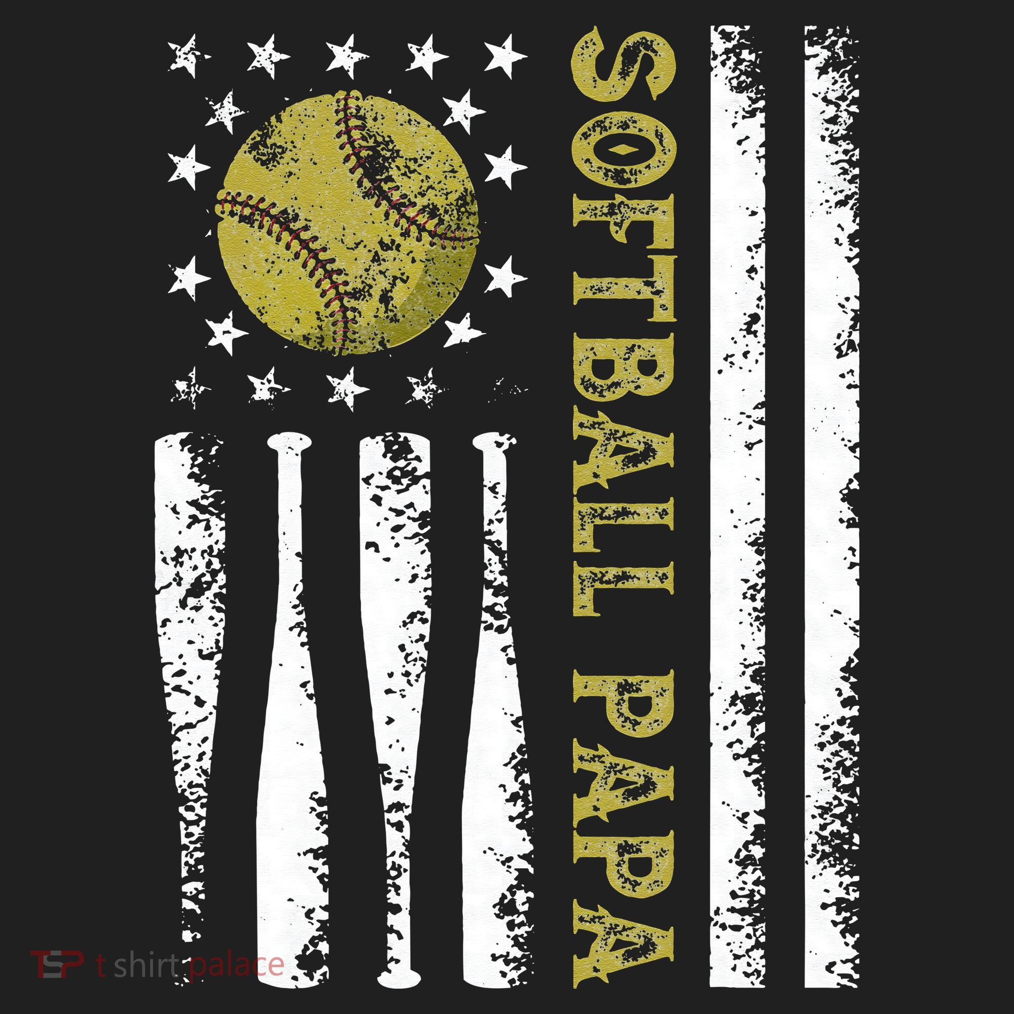 Distressed USA American Flag Softball Papa Father's Day Beanie