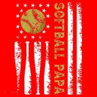 Distressed USA American Flag Softball Papa Father's Day Santa Hat thumb 1