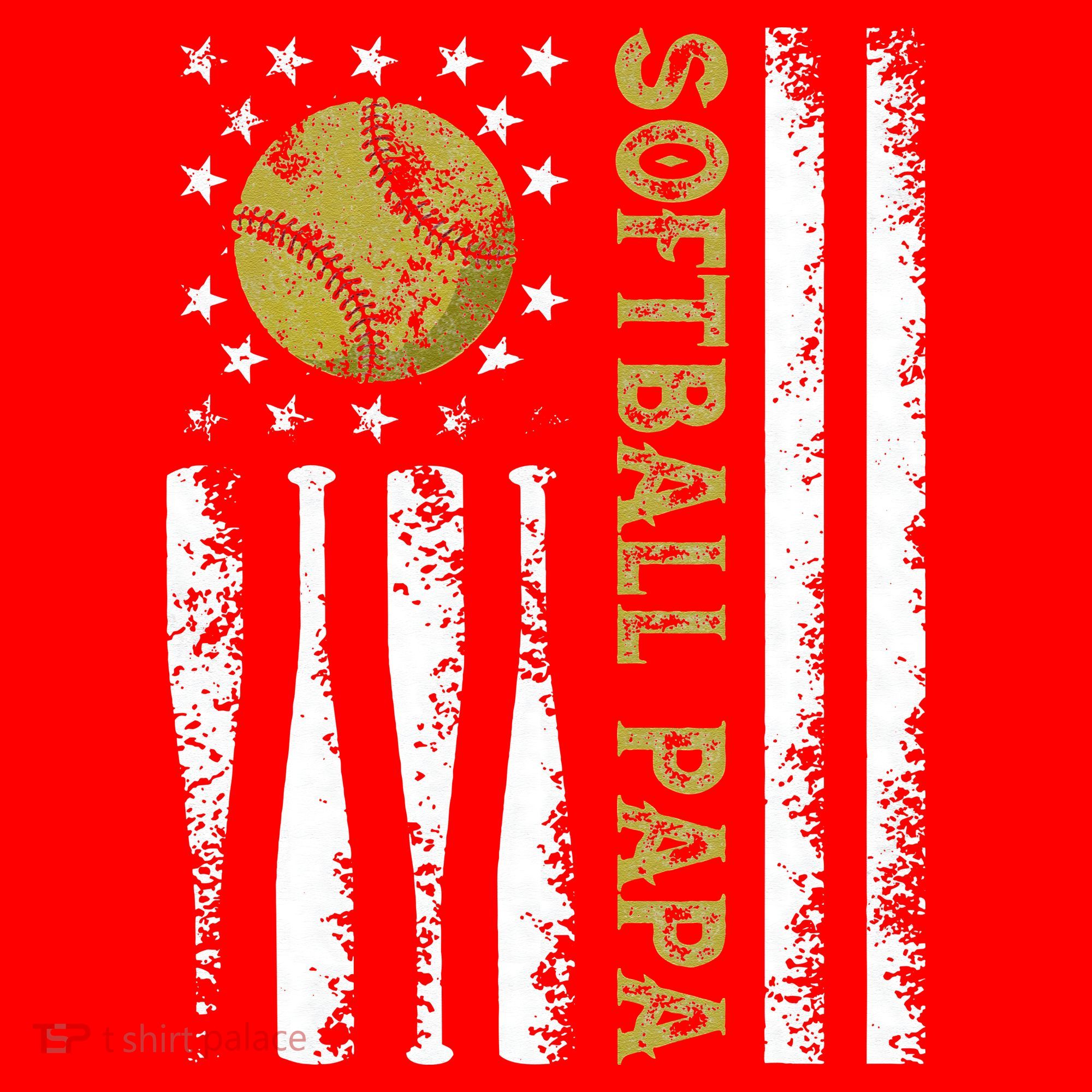 Distressed USA American Flag Softball Papa Father's Day Santa Hat