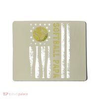 Distressed USA American Flag Softball Papa Father's Day Mousepad thumb 0