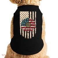 Distressed USA American Flag Sunflower Doggie Tank thumb 0