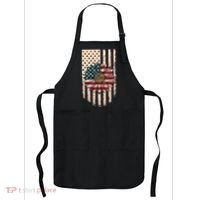 Distressed USA American Flag Sunflower Apron thumb 0