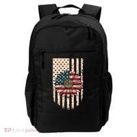 Distressed USA American Flag Sunflower Backpack thumb 0