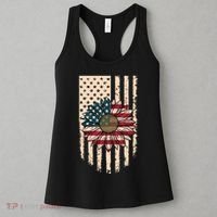 Distressed USA American Flag Sunflower Women's Tank Top thumb 3