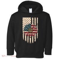 Distressed USA American Flag Sunflower Toddler Hoodie thumb 0