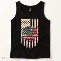 Distressed USA American Flag Sunflower Tank Top thumb 2