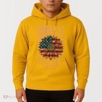 Distressed USA American Flag Sunflower Hoodie thumb 2