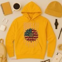 Distressed USA American Flag Sunflower Hoodie thumb 3
