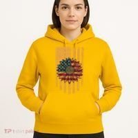 Distressed USA American Flag Sunflower Hoodie thumb 5