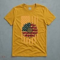 Distressed USA American Flag Sunflower T-Shirt thumb 5