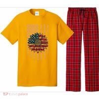 Distressed USA American Flag Sunflower Pajama Set thumb 0