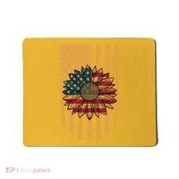 Distressed USA American Flag Sunflower Mousepad thumb 0