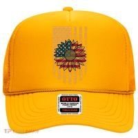 Distressed USA American Flag Sunflower Hat thumb 0