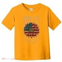 Distressed USA American Flag Sunflower Toddler T-Shirt thumb 0