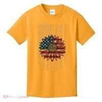 Distressed USA American Flag Sunflower Kids T-Shirt thumb 0