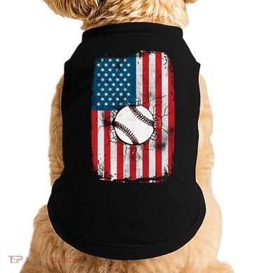 Distressed USA American Flag Baseball Doggie Tank