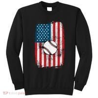 Distressed USA American Flag Baseball Sweatshirt thumb 0