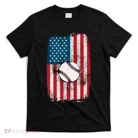 Distressed USA American Flag Baseball T-Shirt thumb 0