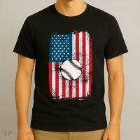 Distressed USA American Flag Baseball T-Shirt thumb 3