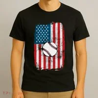 Distressed USA American Flag Baseball T-Shirt thumb 3