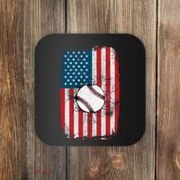 Distressed USA American Flag Baseball Coaster thumb 0