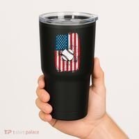 Distressed USA American Flag Baseball Tumbler thumb 2