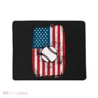 Distressed USA American Flag Baseball Mousepad thumb 0