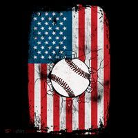 Distressed USA American Flag Baseball Mousepad thumb 1