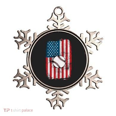 Distressed USA American Flag Baseball Ornament