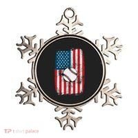 Distressed USA American Flag Baseball Ornament thumb 0