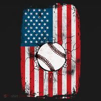 Distressed USA American Flag Baseball Ornament thumb 1