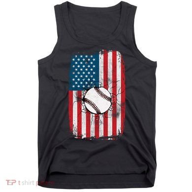 Distressed USA American Flag Baseball Tank Top