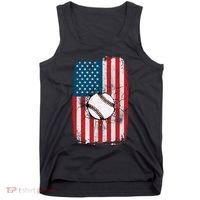 Distressed USA American Flag Baseball Tank Top thumb 0