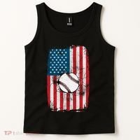 Distressed USA American Flag Baseball Tank Top thumb 2