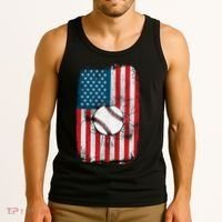 Distressed USA American Flag Baseball Tank Top thumb 3