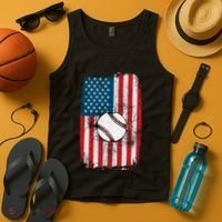 Distressed USA American Flag Baseball Tank Top thumb 4