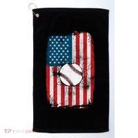 Distressed USA American Flag Baseball Golf Towel thumb 0