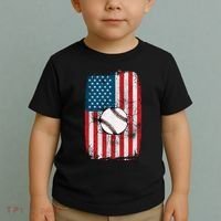Distressed USA American Flag Baseball Toddler T-Shirt thumb 2