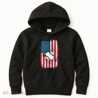 Distressed USA American Flag Baseball Kids Hoodie thumb 0