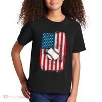 Distressed USA American Flag Baseball Kids T-Shirt thumb 2