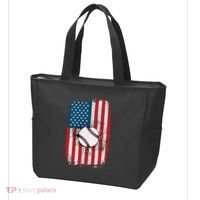 Distressed USA American Flag Baseball Tote Bag thumb 3