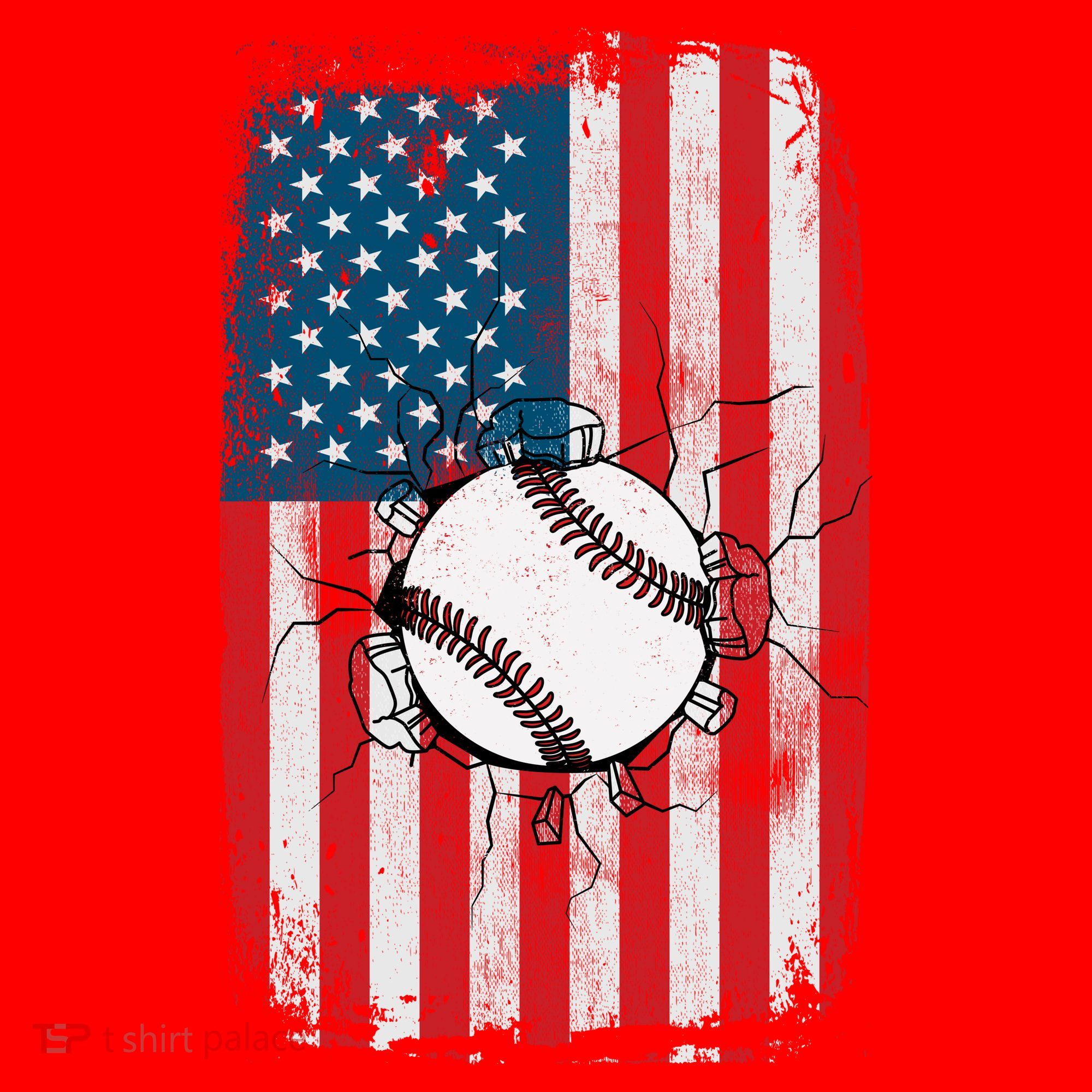 Distressed USA American Flag Baseball Santa Hat