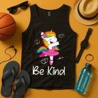Dancing Unicorn Be Kind Anti Bullying Unity Day Orange Tank Top thumb 4