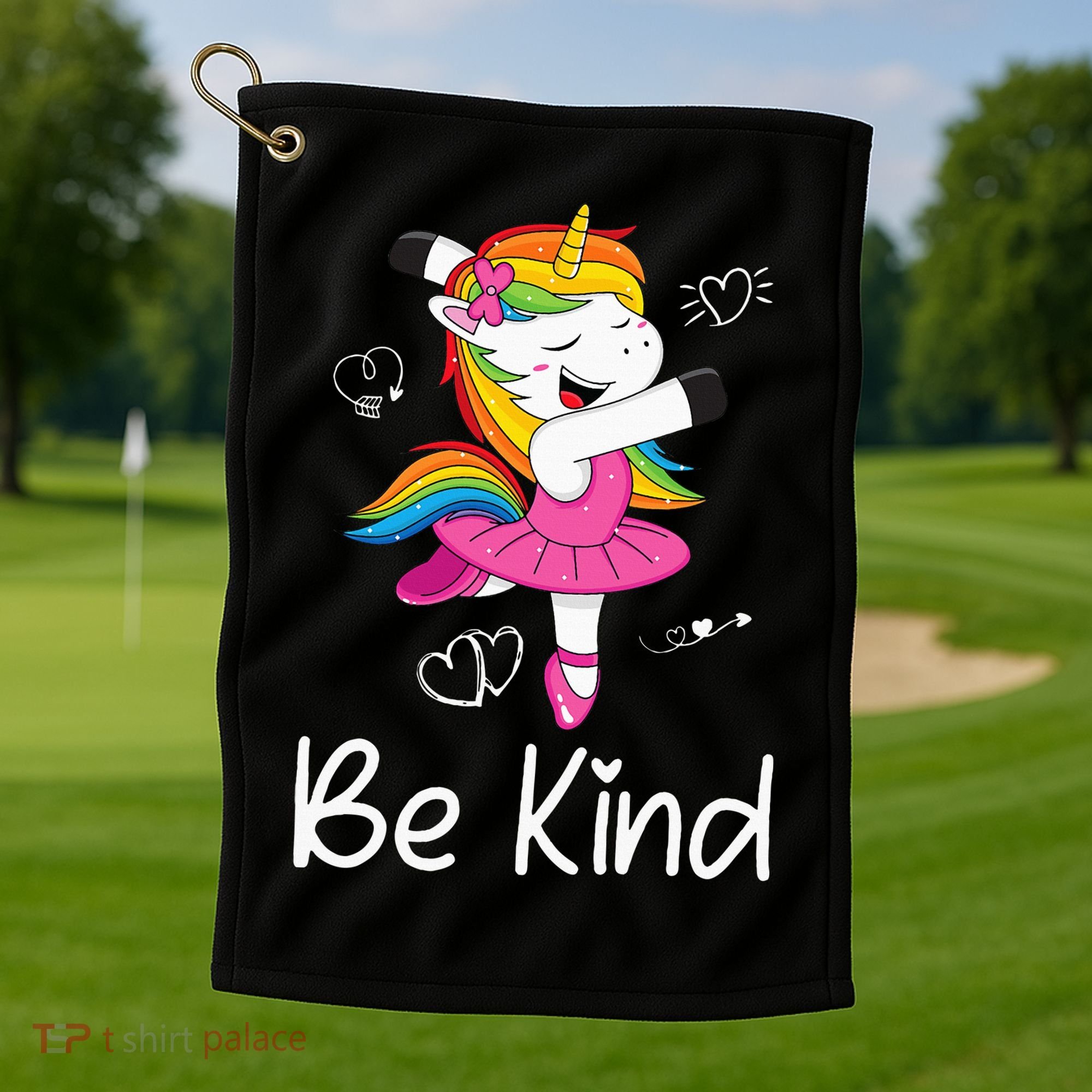 Dancing Unicorn Be Kind Anti Bullying Unity Day Orange Golf Towel