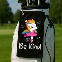 Dancing Unicorn Be Kind Anti Bullying Unity Day Orange Golf Towel thumb 2