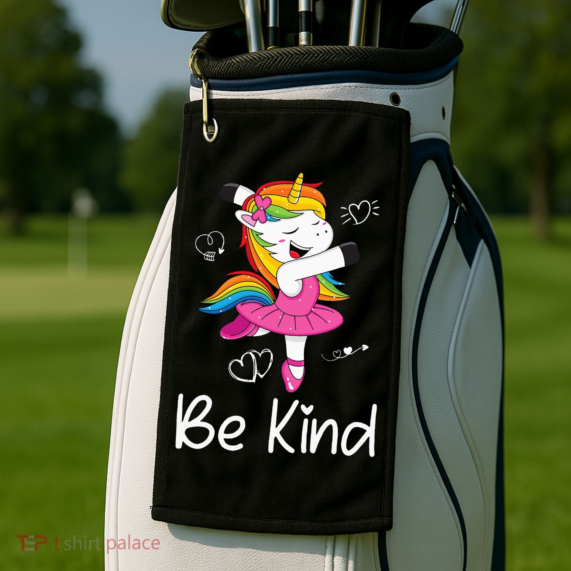 Dancing Unicorn Be Kind Anti Bullying Unity Day Orange Golf Towel