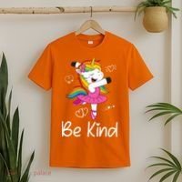 Dancing Unicorn Be Kind Anti Bullying Unity Day Orange T-Shirt thumb 2